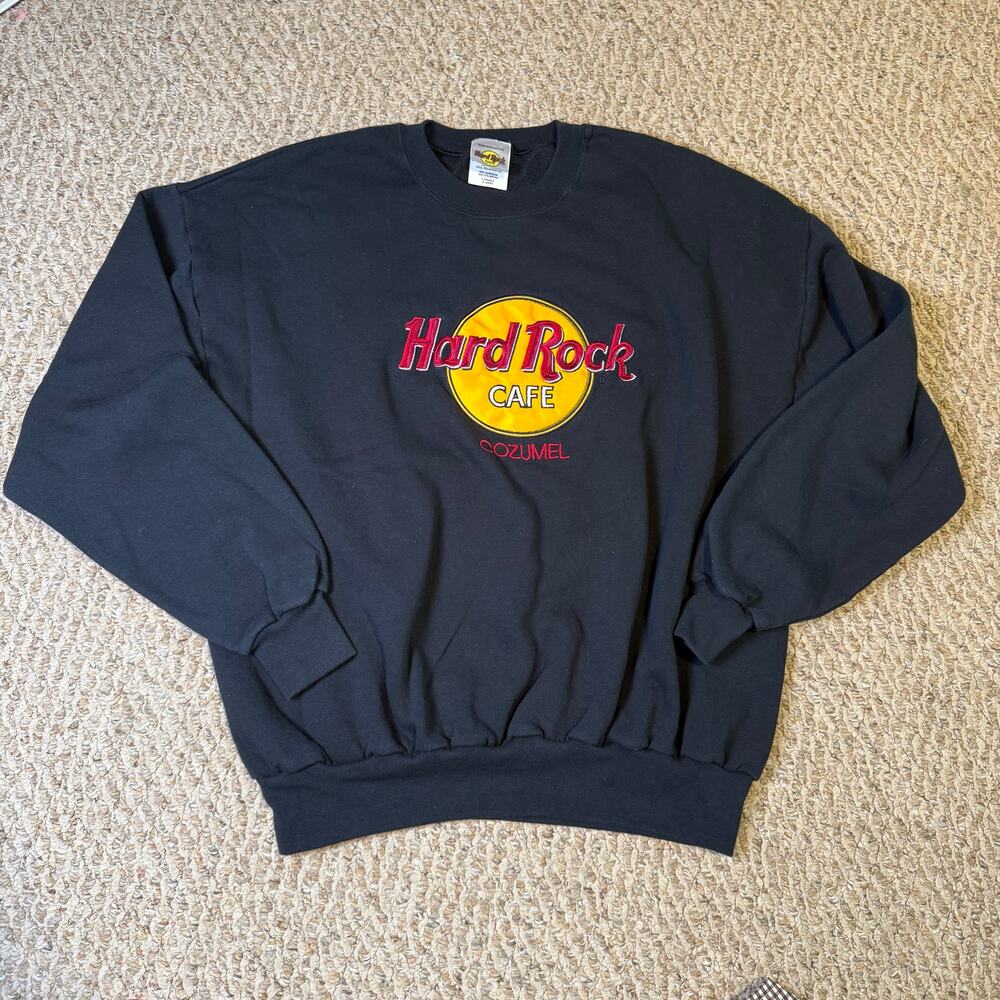 Black Hard Rock Cafe‎ Cozumel Men’s XL Pullover Crewneck Sweatshirt Embroidered